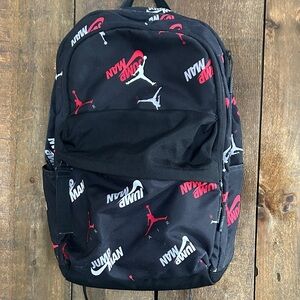 Jordan Black and Red Logo Backpack